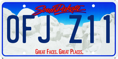 SD license plate 0FJZ11