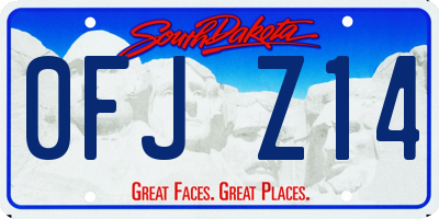 SD license plate 0FJZ14