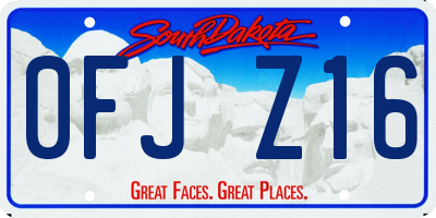 SD license plate 0FJZ16