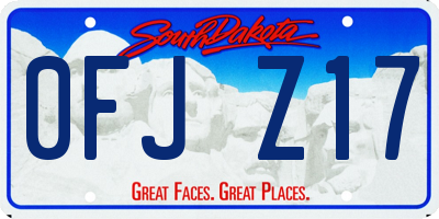 SD license plate 0FJZ17