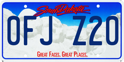 SD license plate 0FJZ20