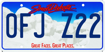 SD license plate 0FJZ22