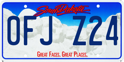 SD license plate 0FJZ24