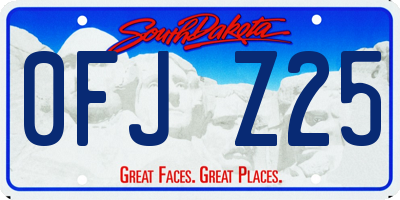 SD license plate 0FJZ25