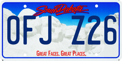 SD license plate 0FJZ26