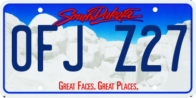 SD license plate 0FJZ27