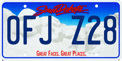 SD license plate 0FJZ28