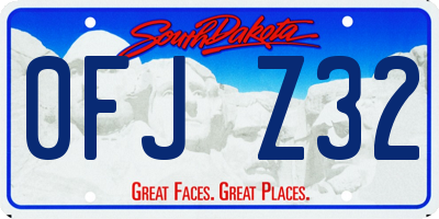 SD license plate 0FJZ32
