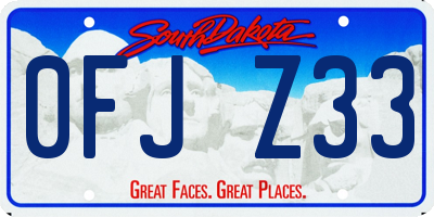 SD license plate 0FJZ33
