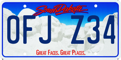 SD license plate 0FJZ34