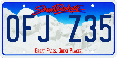SD license plate 0FJZ35
