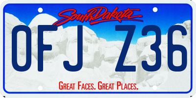 SD license plate 0FJZ36