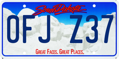 SD license plate 0FJZ37