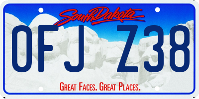 SD license plate 0FJZ38
