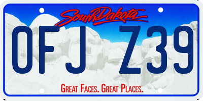 SD license plate 0FJZ39