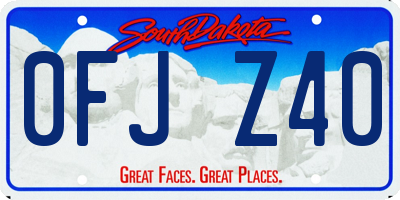 SD license plate 0FJZ40