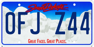 SD license plate 0FJZ44