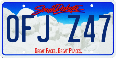 SD license plate 0FJZ47