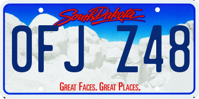 SD license plate 0FJZ48