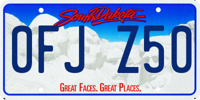 SD license plate 0FJZ50