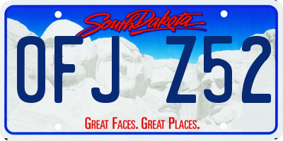 SD license plate 0FJZ52