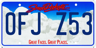 SD license plate 0FJZ53