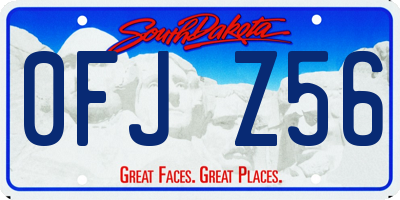 SD license plate 0FJZ56