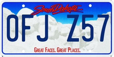 SD license plate 0FJZ57