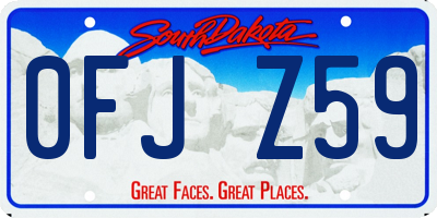 SD license plate 0FJZ59