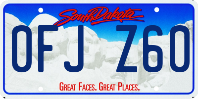 SD license plate 0FJZ60