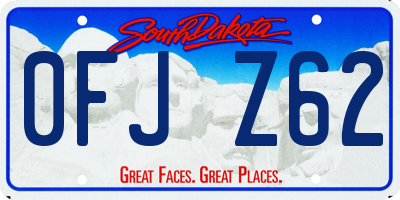 SD license plate 0FJZ62
