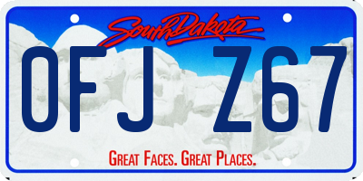 SD license plate 0FJZ67