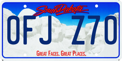 SD license plate 0FJZ70