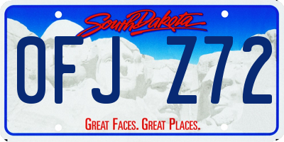 SD license plate 0FJZ72