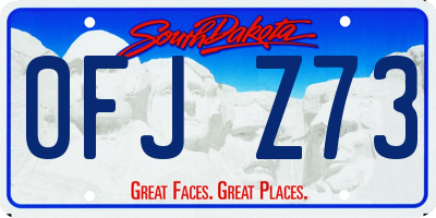 SD license plate 0FJZ73
