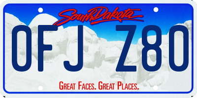 SD license plate 0FJZ80