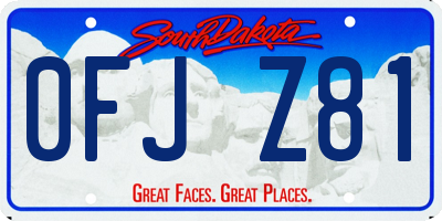SD license plate 0FJZ81