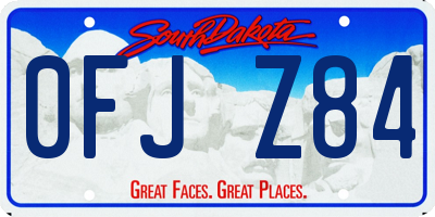 SD license plate 0FJZ84