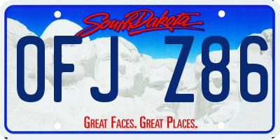 SD license plate 0FJZ86
