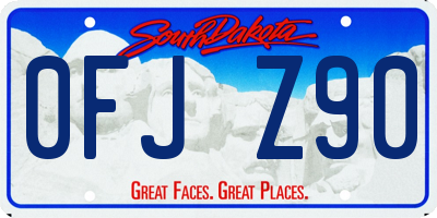 SD license plate 0FJZ90