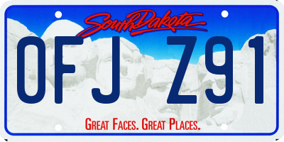 SD license plate 0FJZ91