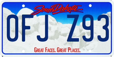 SD license plate 0FJZ93
