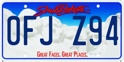 SD license plate 0FJZ94