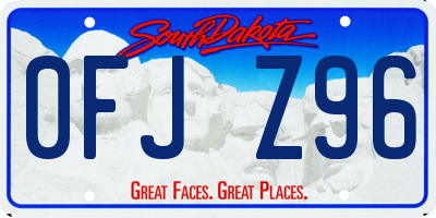 SD license plate 0FJZ96