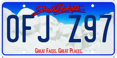 SD license plate 0FJZ97