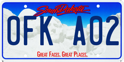 SD license plate 0FKA02
