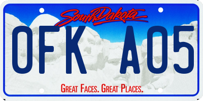 SD license plate 0FKA05
