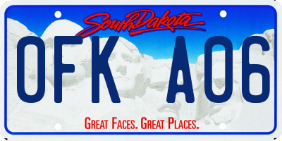 SD license plate 0FKA06