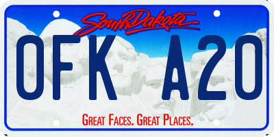 SD license plate 0FKA20