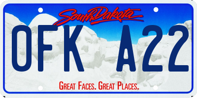 SD license plate 0FKA22